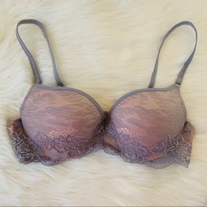 Lavender and Pink Lacey Push-Up Bra